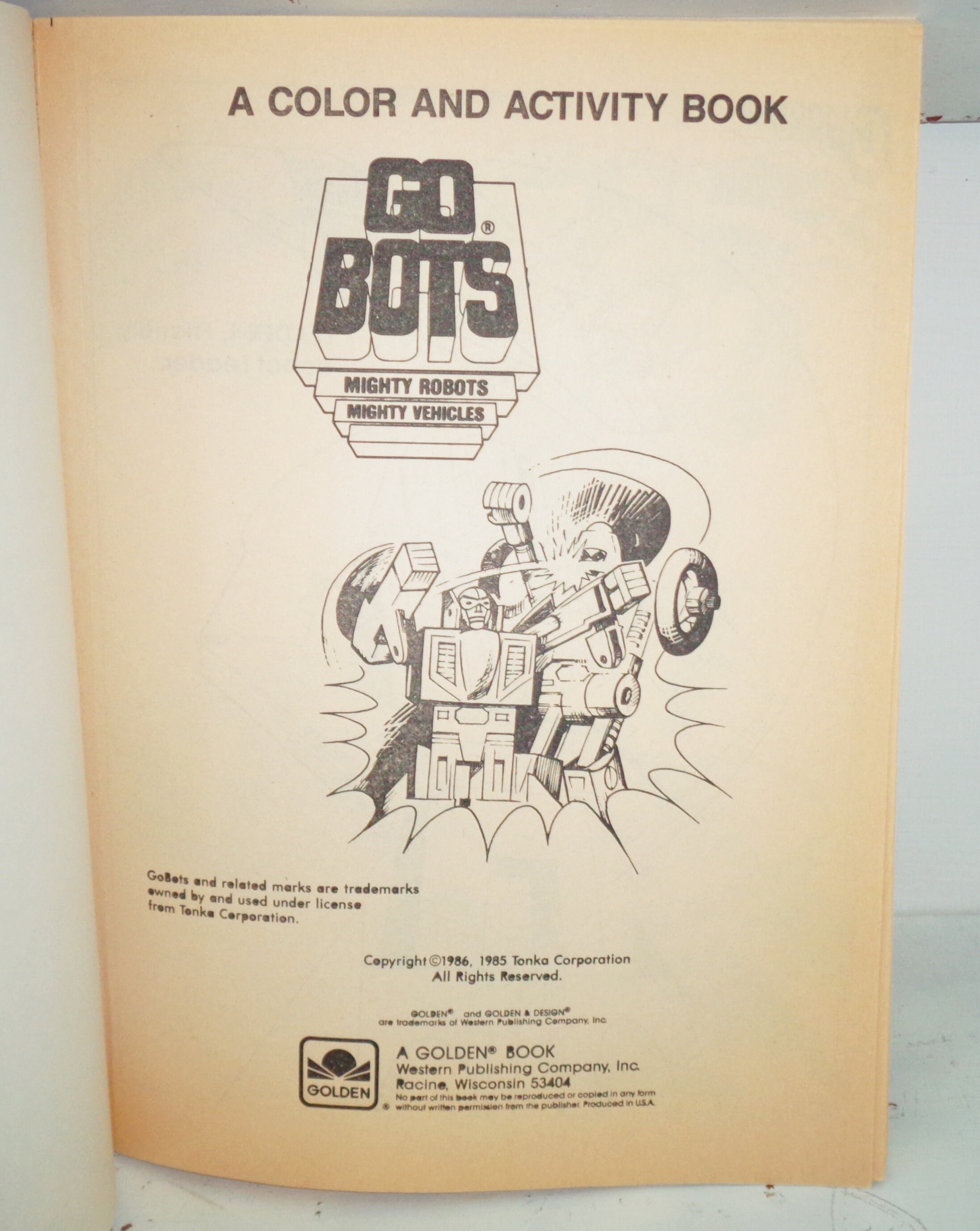 1986 Tonka Gobots Mighty Robots Mighty Vehicles Golden Book Giant