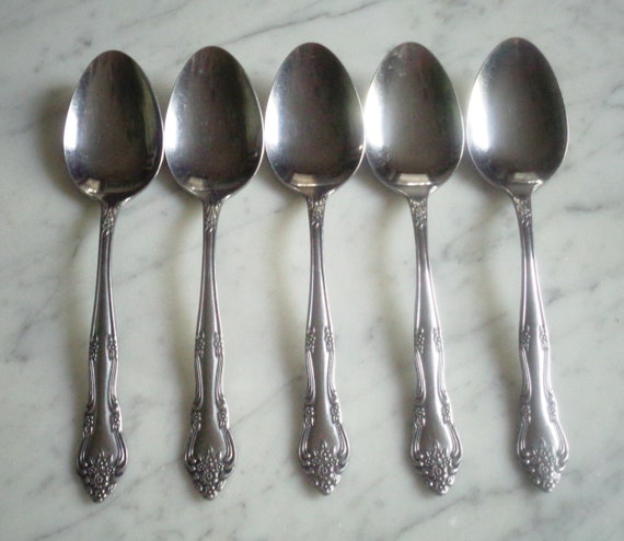   ROSE STERLING 925 スプーン 5本 Dream Rose Stanley Roberts Rogers Stainless Korea Set of 5 Place