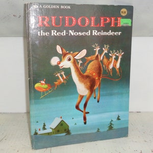 Rudolph The Red Nosed Reindeer 1974 A Golden Book by Golden Press, Oversized Hardcover