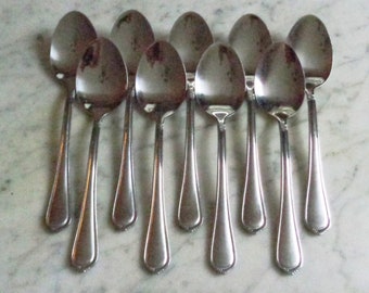 Towle Stainless Jasmine 7 3/8 inch Set of 9 Table Soup Spoons
