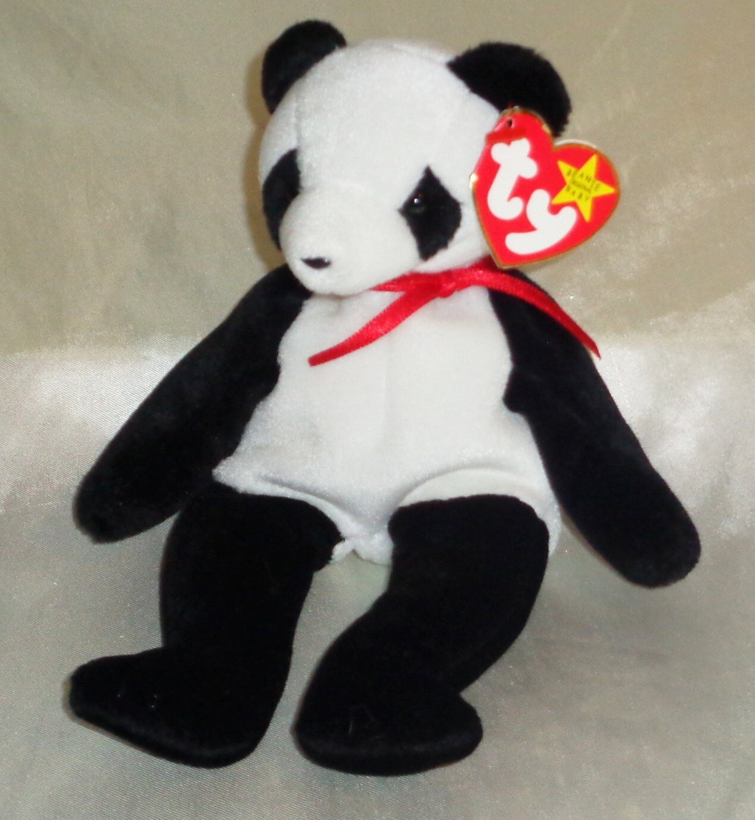 Ty Beanie Babies Baby 1998 Fortune Panda December 6 1997 W Error Tags