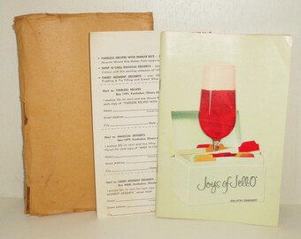 Jaren 60 Joys of Jello General Foods softcover boek in envelop met origineel bestelformulier