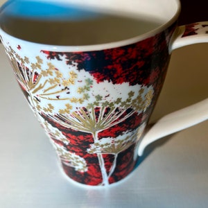 Jane Fern Vita Doonun  Fine Bone China Tall Coffee/ Tea Mug Made in England- Gold fireworks, rare tea cup