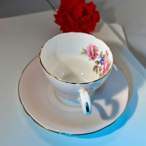 Vintage small Aynsley light pink teacup and saucer great condition, for collector, great gift for tea lover or vintage lover