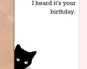 Funny Black Cat Birthday Card: From the Cat