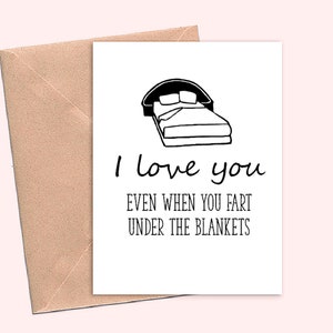 funny love card, anniversary card, or birthday card, for boyfriend, girlfriend, wife, or husband. Fart card. image 1