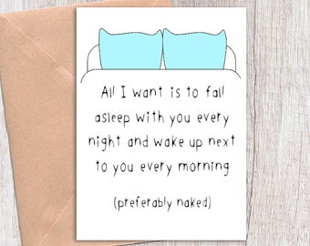 dirty card for boyfriend or girlfriend, anniversary love card for husband or wife.  preferably naked