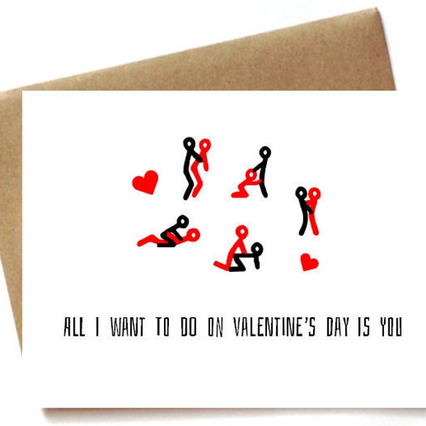 Valentine's Day sexy card for boyfriend, husband, girlfriend, wife.  naughty, dirty, funny card - Sex Positions