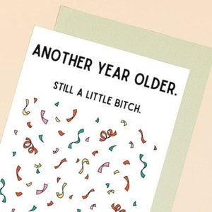 brother sister birthday card, funny birthday card, sister birthday card. Birthday card for sibling - little bitch