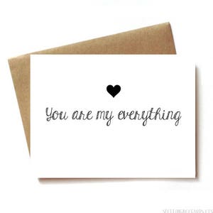 love card for boyfriend, girlfriend, husband, wife. birthday or anniversary, you are my everything image 1