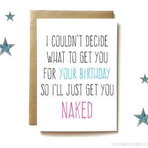 sexy birthday card, birthday card for wife, or girlfriend. dirty birthday card, naughty birthday card image 1