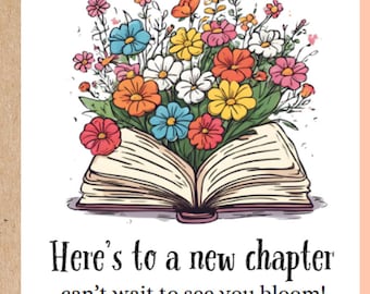 Congratulations, divorce or break up support, new job or graduation card. new situation, moral support and encouragement - new chapter
