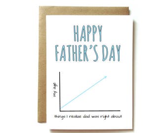 Father's Day card, Funny Father's Day card, Card for Dad, - things Dad was right about