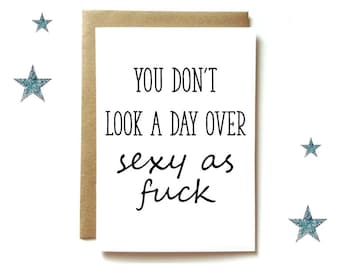 dirty birthday card, gift for him, wife or husband, sexy, funny - sexy as fuck