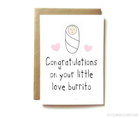 Funny Congrats Baby Card Funny Pregnancy Card New Mom Card Bink New Baby Greeting Card Pacifier New Baby Card