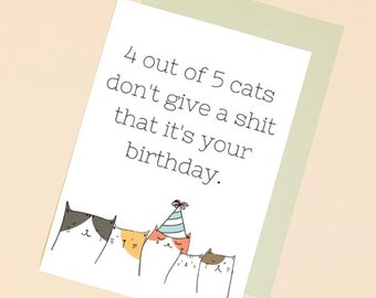 cat birthday card, funny birthday card, cat lady card, cat lover birthday gift