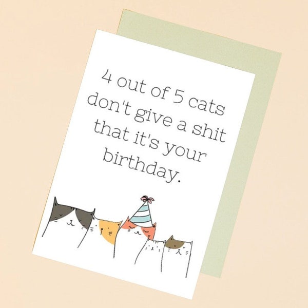 cat birthday card, funny birthday card, cat lady card, cat lover birthday gift