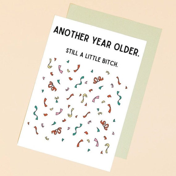 brother or sister birthday card, funny birthday card for siblings- little bitch