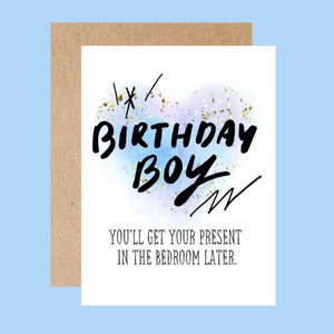 Dirty birthday card for boyfriend, birthday card for husband, for him