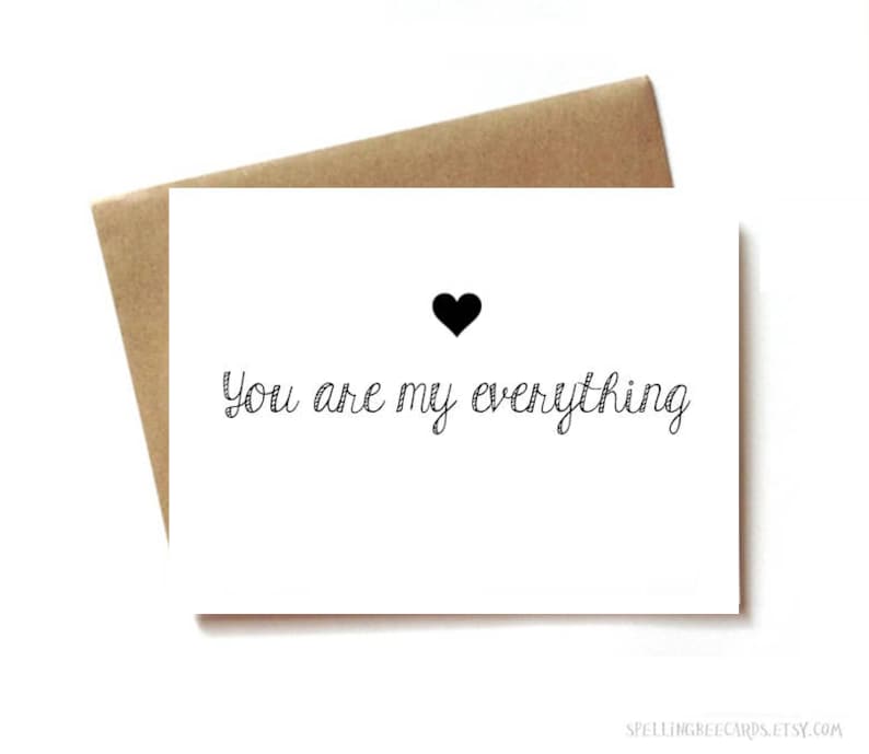 love card for boyfriend, girlfriend, husband, wife. birthday or anniversary, you are my everything image 1