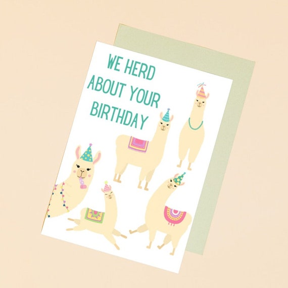 Coworker birthday card from all of us - llama birthday card - birthday card from the group