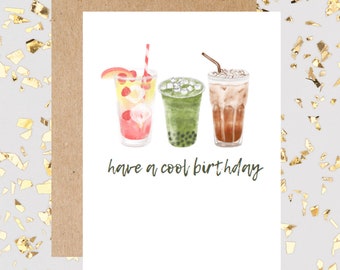 birthday card, best friend, Iced Coffee, iced drink, starbucks birthday card