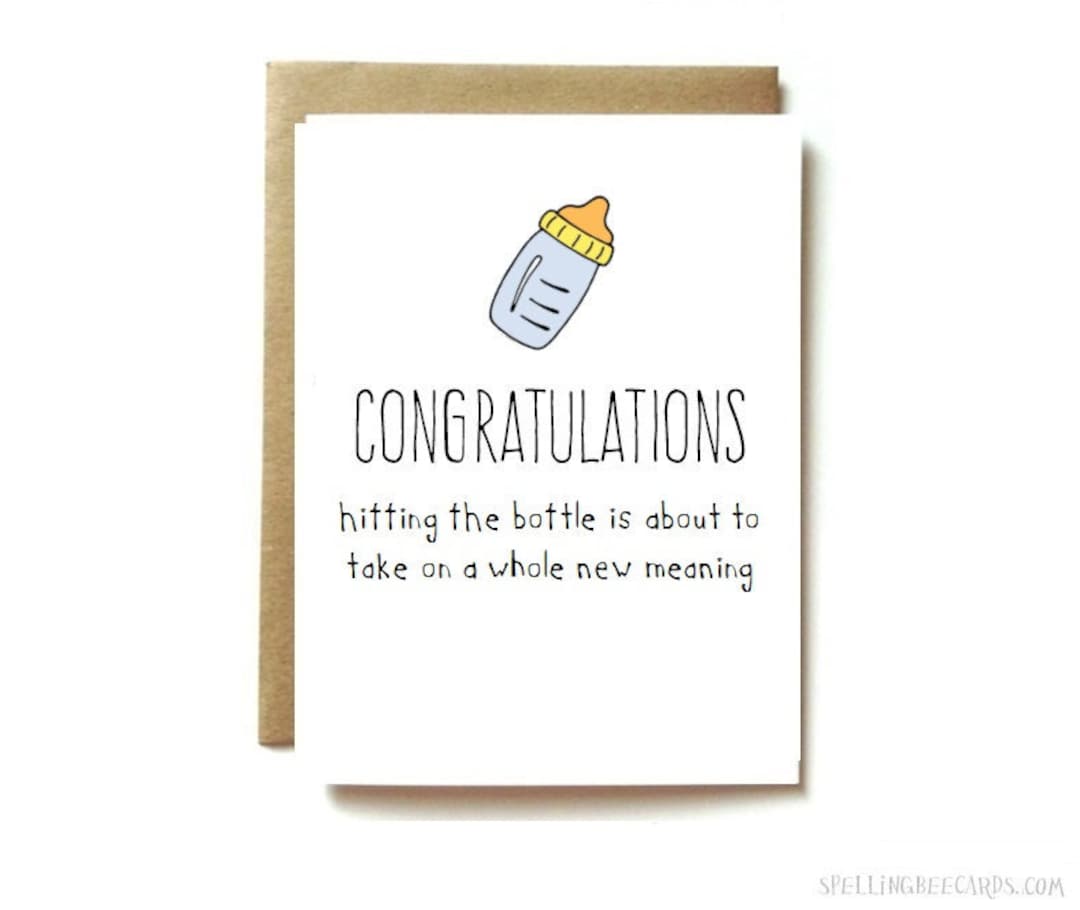 Sleazy Greetings Funny New Baby Card - Baby Shower Card - Congratulations On Your New Baby Card - Things Just Got Real - Pregnancy Test Card - Funny Pregnancy Card For
