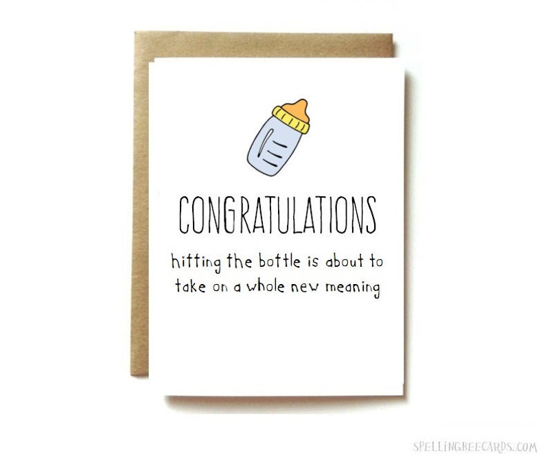 New Baby Card Pregnancy Congratulations Funny Pregnancy Etsy