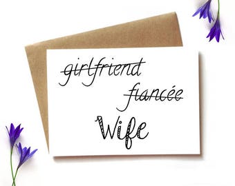 wedding card to wife, from groom to bride, wedding day card - girlfriend, fiancee, wife