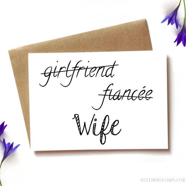 wedding card to wife, from groom to bride, wedding day card - girlfriend, fiancee, wife