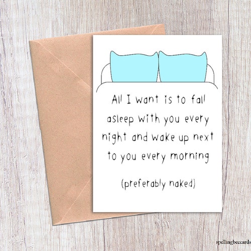 dirty card for boyfriend or girlfriend, anniversary love card for husband or wife.  preferably naked