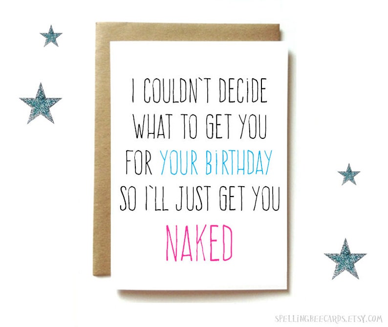 sexy birthday card, birthday card for wife, or girlfriend. dirty birthday card, naughty birthday card image 1