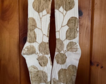 Botanical printed Organic cotton Socks eco print