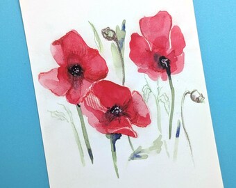Flowers Postcards 4x6", Postcrossing Postcards, Hand-drawing Illustrated