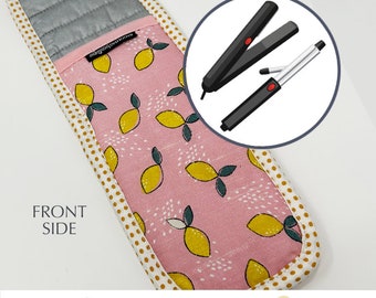 Pink Lemons with Polka Dot Trim | Flat Iron/Curling Iron Thermal Sleeve | BAGOLITAS