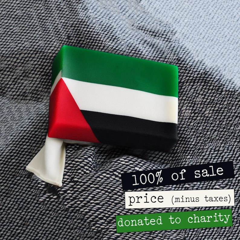 Olivenzweig Seife. 100% der Gewinne werden an die palästinensische Bürgerhilfe gespendet. Organischer Fairer Handel auf pflanzlicher Basis Tierversuchsfrei Bild 1