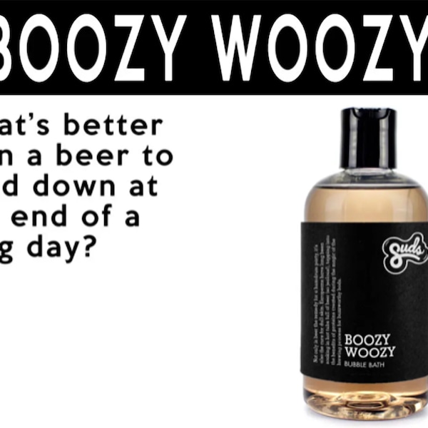 Boozy Woozy Bubble Bath. Fair Trade Organic Vegan Cruelty-Free Cosmetics. 5% of Proceeds Proudly Go To Grassroots Charities