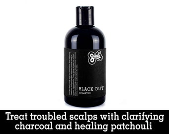 Black Out Shampoo. Bio Nachhaltiges, pflanzenbasiertes Haar + Hautpflege