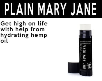Plain Mary Jane Lip Balm. Fair Trade Organic Vegan Cruelty-Free Cosmetics. 5% of Proceeds Proudly Go To Grassroots Charities