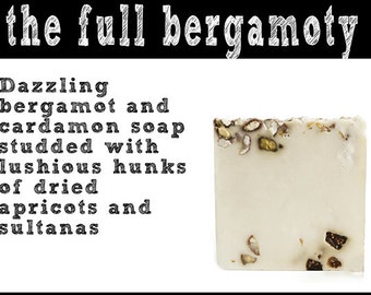 The Full Bergamoty Soap. Fair Trade Organic Vegan Cruelty-Free Cosmetics. 5% of Proceeds Proudly Go To Grassroots Charities