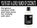 You've Got a Lovely Bunch of Coconuts Bubble Bath. Fair Trade Organic Vegan Cruelty-Free Cosmetics. 5% of Proceeds Go To Grassroots Charity