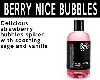 Berry Nice Bubbles Bubble Bath. Fair Trade Organic Vegan Cruelty-Free Cosmetics. 5% of Proceeds Proudly Go To Grassroots Charities