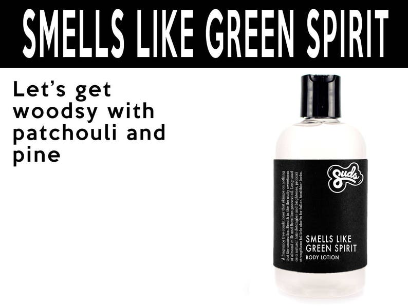 Smells Like Green Spirit Body Lotion. Fair Trade Organic Vegan Cruelty-Free Cosmetics. 5% of Proceeds Proudly Go To Grassroots Charities image 1