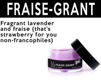 Fraise-Grant Lip Scrub. Fair Trade Organic Vegan Cruelty-Free Cosmetics. 5% of Proceeds Proudly Go To Grassroots Charities