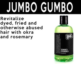 Jumbo Gumbo Shampoo. Fair Trade Organic Vegan Cruelty-Free Cosmetics. 5% of Proceeds Proudly Go To Grassroots Charities