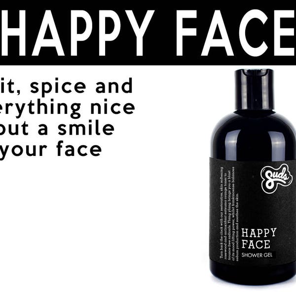 Happy Face Shower Gel. Science-Led Ingredient-Driven Organic Sustainable Plant-Based Hair + Skincare