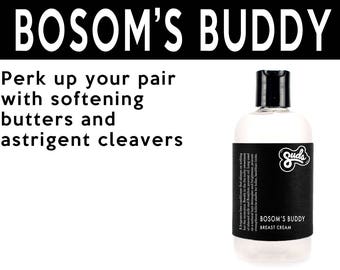 Bosom's Buddy Breast & Body Lotion. Fair Trade Organic Vegan Cruelty-Free Cosmetics. 5% of Proceeds Proudly Go To Grassroots Charities