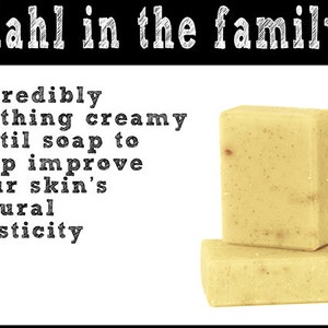 Dahl In The Family Soap. Fair Trade Organic Vegan Cruelty-Free Cosmetics. 5% of Proceeds Proudly Go To Grassroots Charities