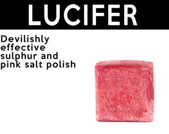 Lucifer Shower Scrub. Fair Trade Organic Vegan Cruelty-Free Cosmetics. 5% of Proceeds Proudly Go To Grassroots Charities