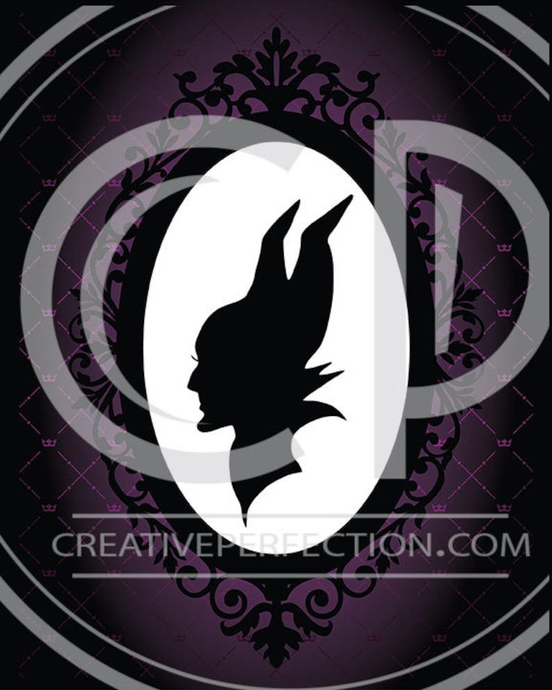 Descendants Maleficent Silhouette Framed Image Image 0